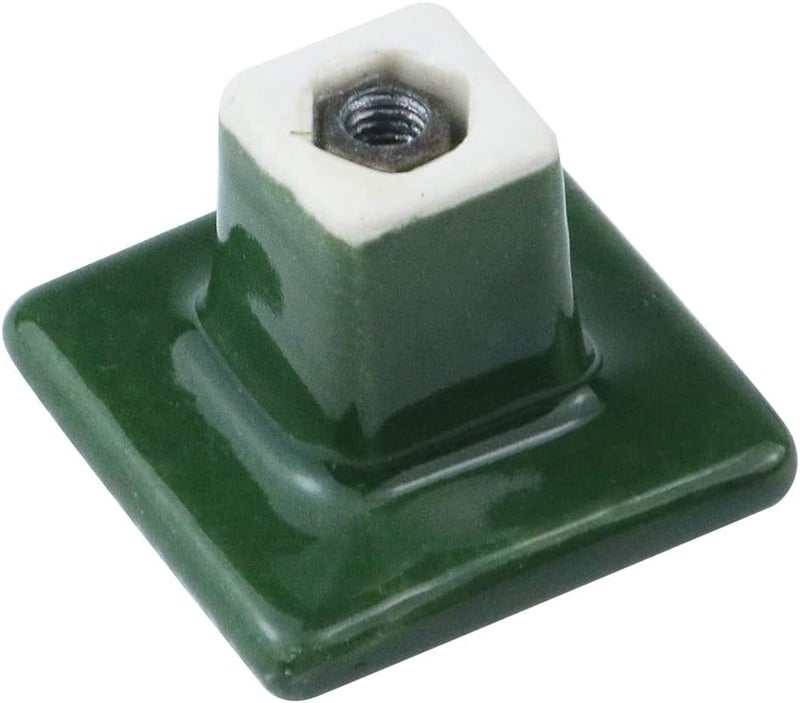 FarBoat 6pcs 1.1-Inch Square Ceramic Drawer Knobs Wave Pattern Cabinet Pulls Handles for Cupboard Dresser Closet Furniture Hardware (Green) - Image 5